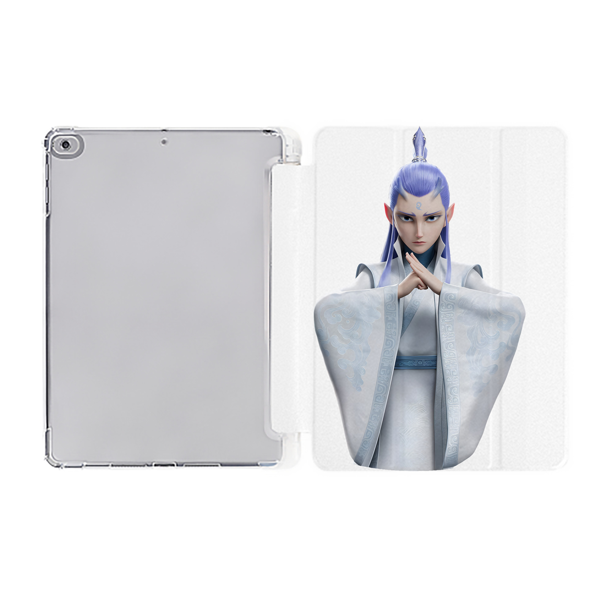 （画像用） Ne Zha 2 ナタ 魔童の大暴れ IPad ケース ペン収納付き 三つ折りスタンド PUレザー×シリコン 対応機種9.5/10.5/10.9インチ